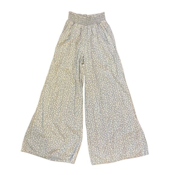 American Eagle Smocked Cottagecore Flowy Wide Leg Daisy Pants XS - Picture 2 of 8